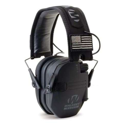 Walker's Razor Patriot Series Black Patriot American Flag Electronic Ear Ear Muffs GWP-RSEMPAT