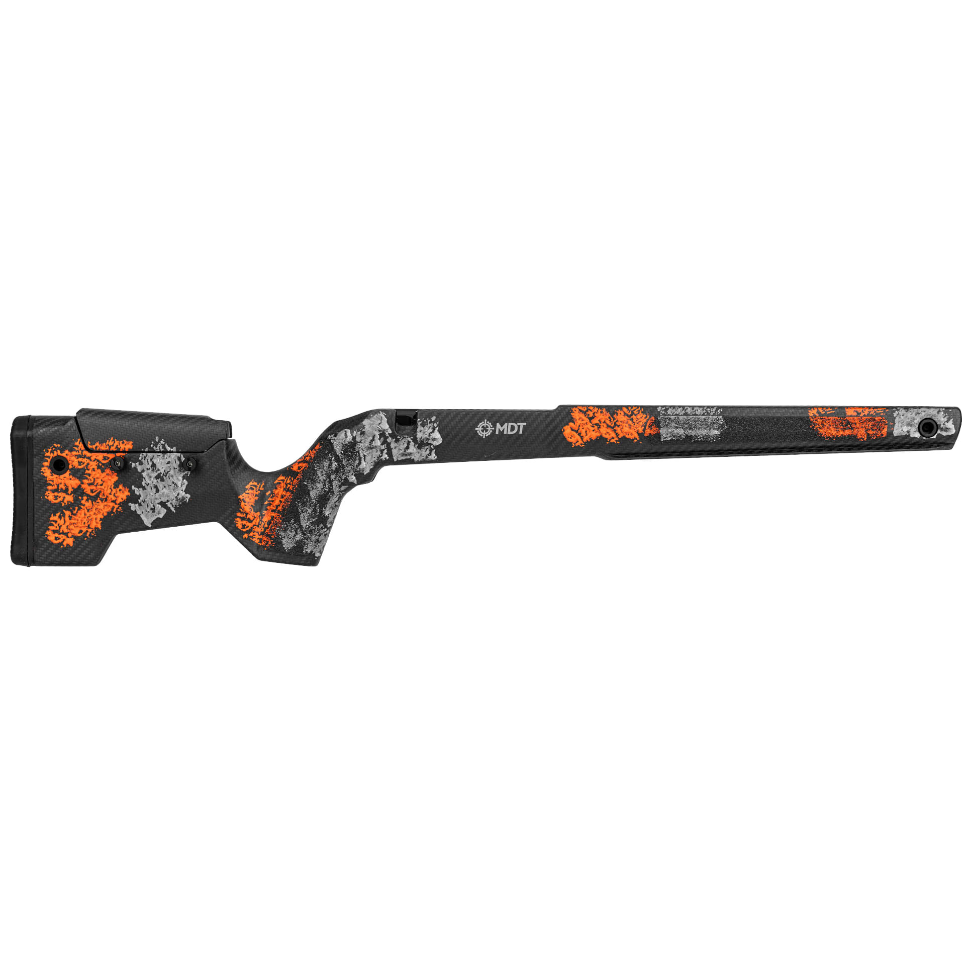 MDT CRBN Tikka T3X Short Action RH Fixed ARCA Hunter Orange and Gray Chassis System 114849-HOG