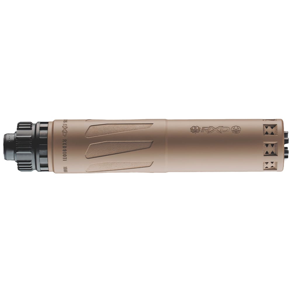 Dead Air &amp; Ruger RXD910Ti 9MM Optimized 10MM Capable GMS LBP FDE Pistol &amp; Sub-Gun Silencer w/PB440 Mojave 1/2-28 Piston RXD910TiFDE