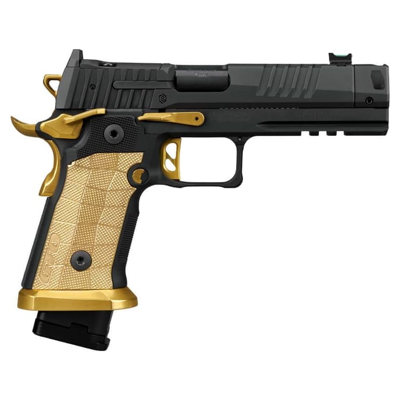 Sig Sauer P211 Spectre Comp 9mm 4.4" Bbl Optic Ready SAO Fiber Optic Brass Grip Pistol w/(1) 23rd &amp; (2) 21rd Steel Mags &amp; Compensator 211F-9-GTO-SC