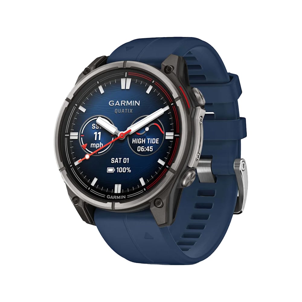 Garmin Quatix 8 47mm AMOLED Sapphire Captain Blue Silicone Band Nautical Smartwatch 010-02904-50