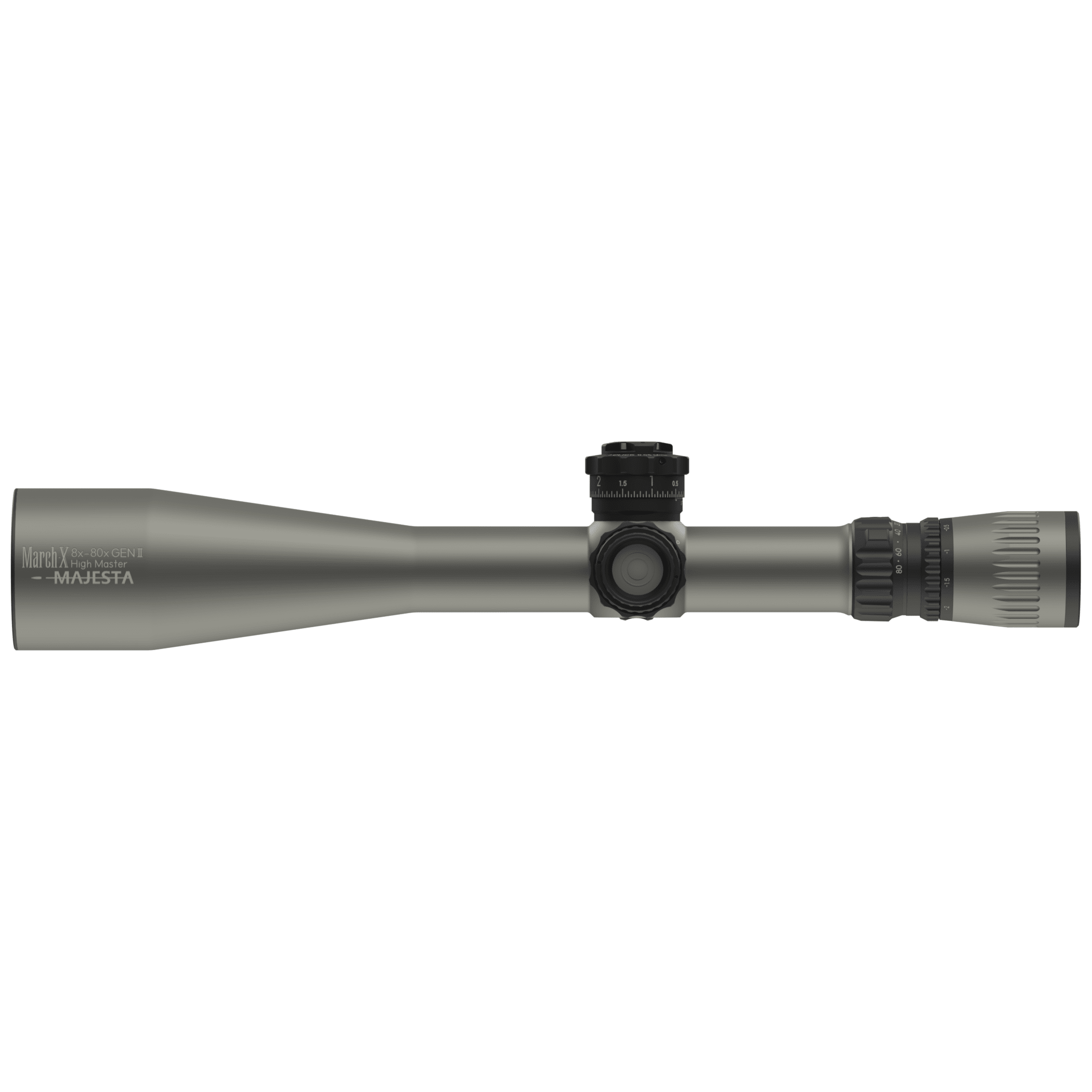 March-X Tactical "High Master" Majesta II 8-80x56mm SFP MML-W1 0.05MIL 6Level Illum Riflescope w/Mid Wheel &amp; Shuriken Lock D80HV56WTIMLX-GR-G2-MML-W1