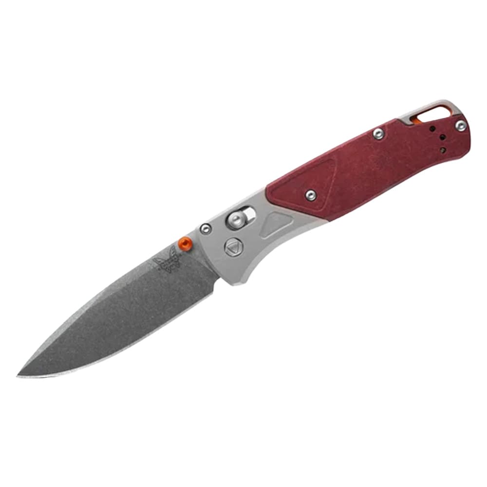 Benchmade Bugout AXIS Drop-Point Grey Redstone Aluminum &amp; Richlite Knife 535-09