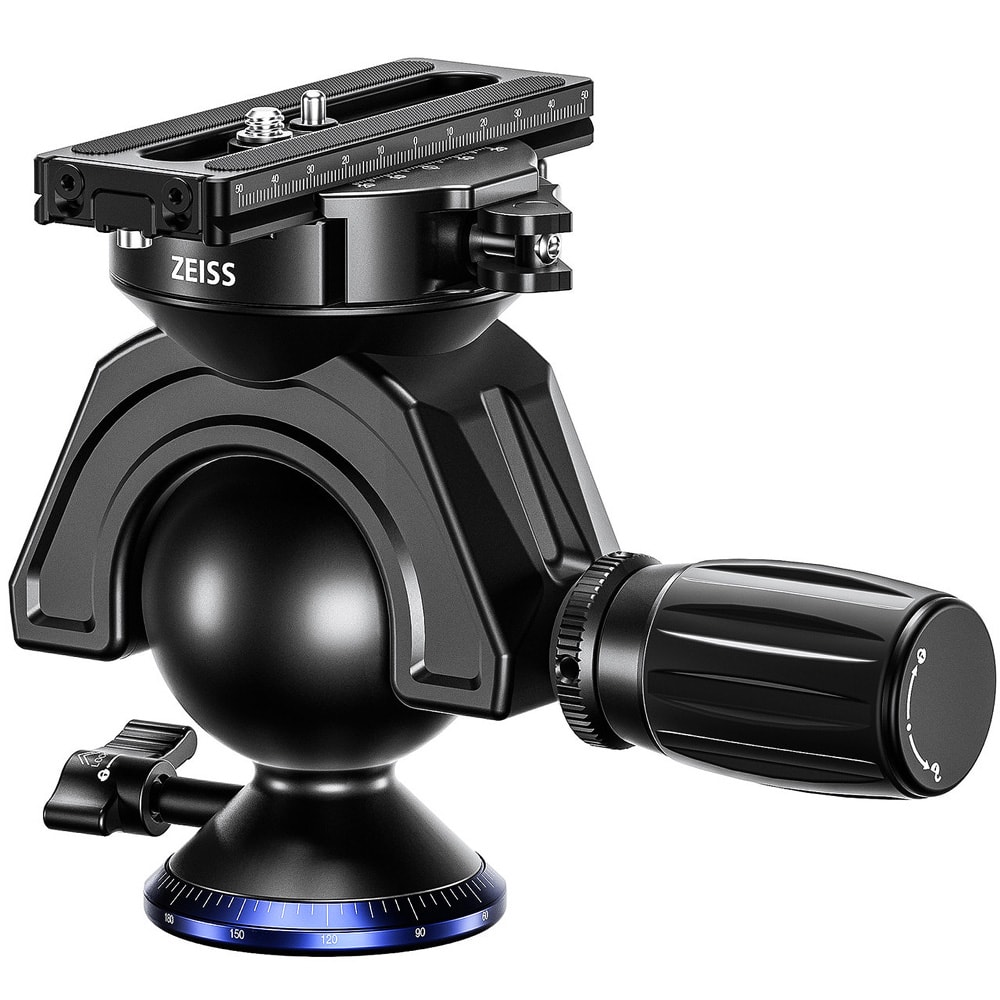 Zeiss V-60 Versatile 60mm 115 Degrees of Compound Angle Adjustments w/Multiple Controls Ballhead for Pro Series Tripods 2708-888