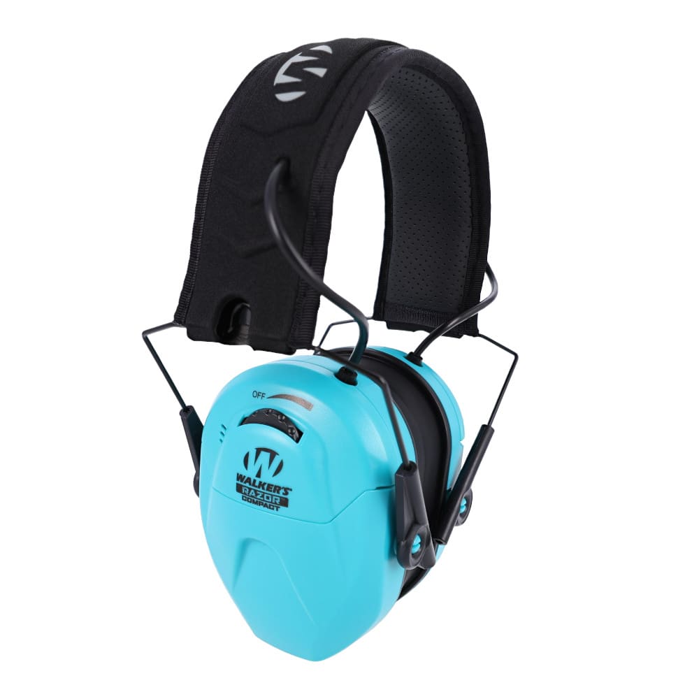 Walker's Razor Compact Electronic Youth &amp; Women's Teal Ear Muffs GWP-CRSEM-TL