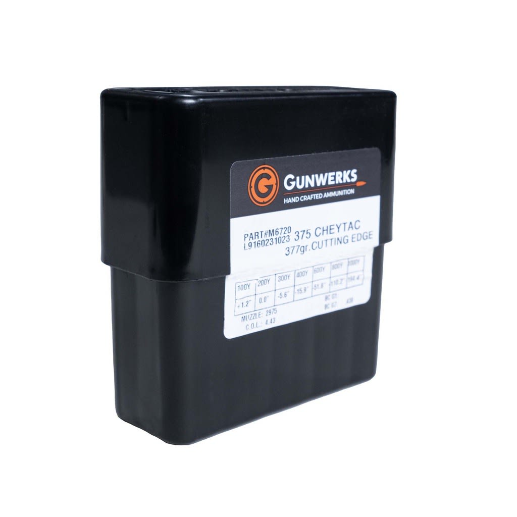 Gunwerks .375 Cheytac Cutting Edge 377gr Precision Lead Free Ammunition AY-M6720