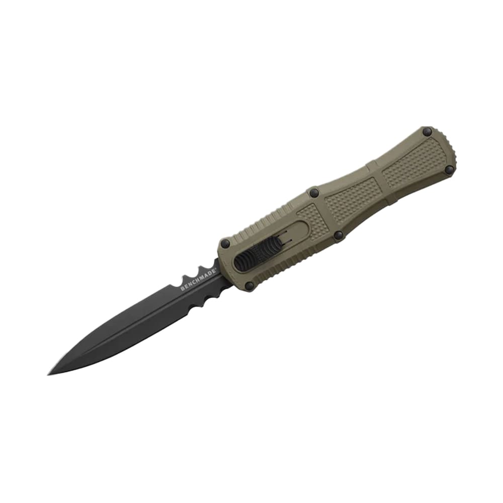 Benchmade Claymore Out-the-Front Auto Serrated Ranger Green Grivory Dagger 3370SGY-1