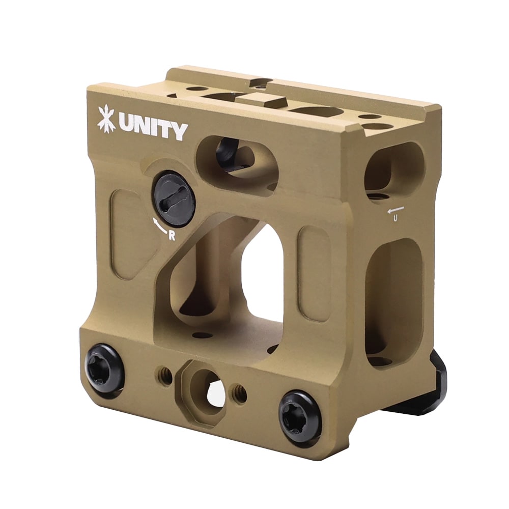 Unity Tactical FAST Micro Red Dot Mount for Aimpoint-Micor Footprint (NOT CompM5S or M5B) w/ Integrated Iron Sights, FDE FST-MICF