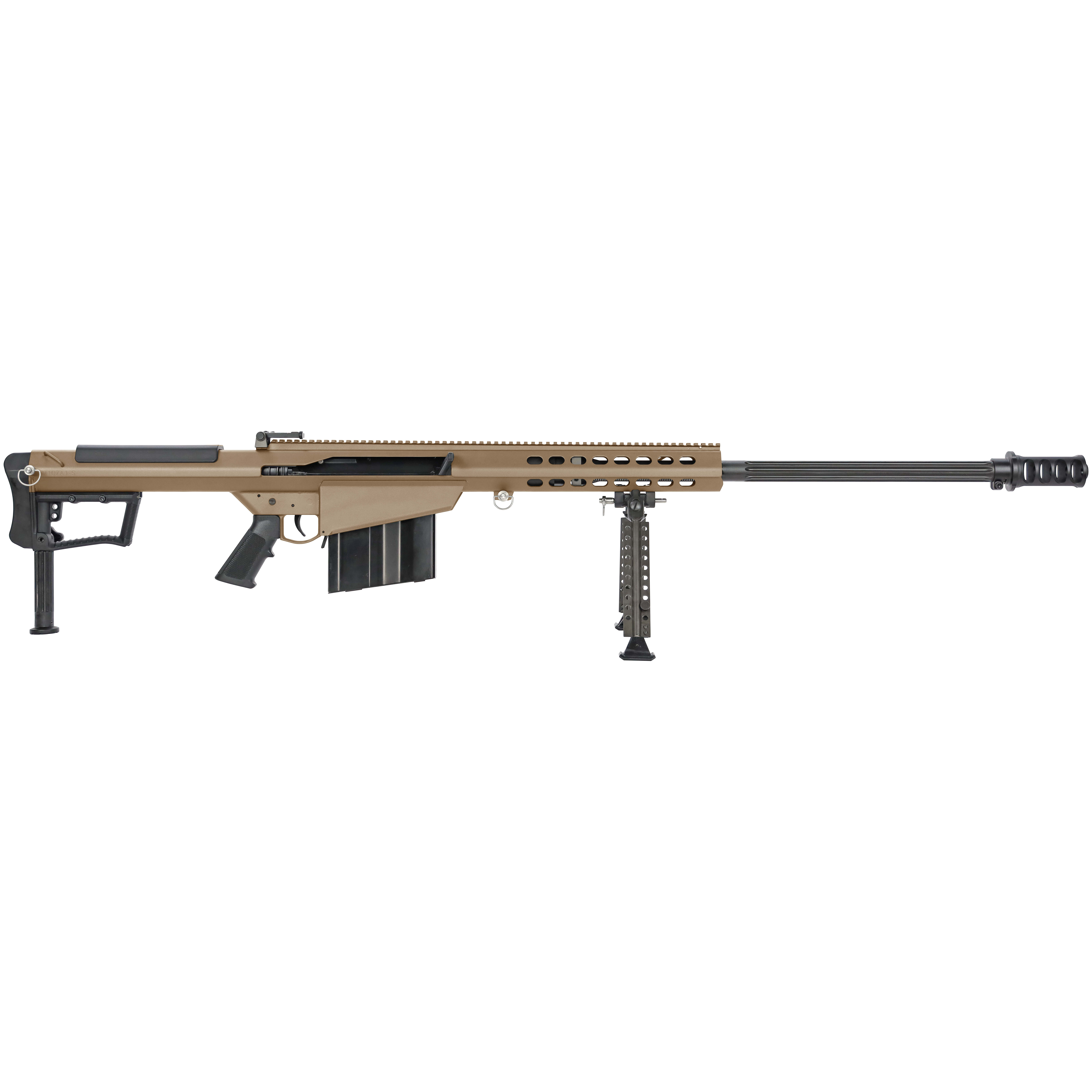 Barrett M107A1 50 BMG FDE 29" Fluted Bbl 1:15" Rifle w/ 10 Rnd Mag, Bipod, Monopod, and Pelican Hard Carrying Case 19293