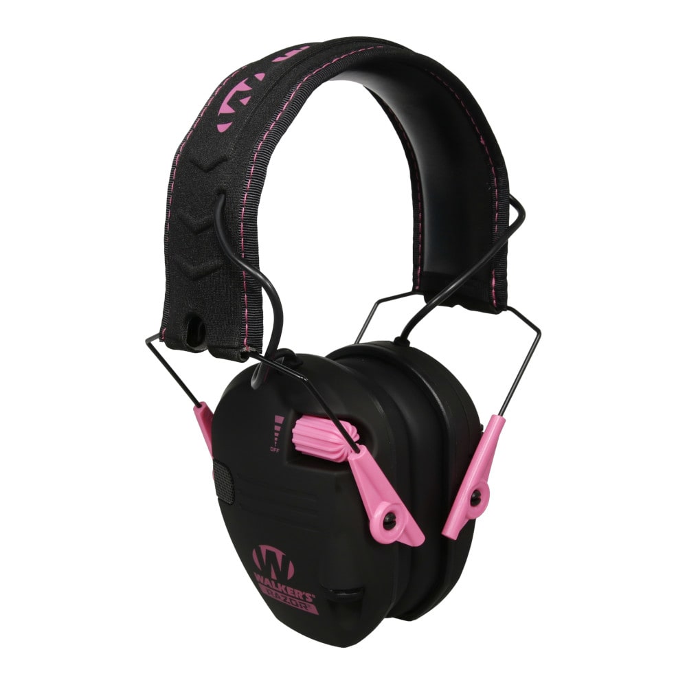 Walker's Razor Slim Electronic Muff Black/Pink Accent Electronic Ear Muffs GWP-RSEM-PNK