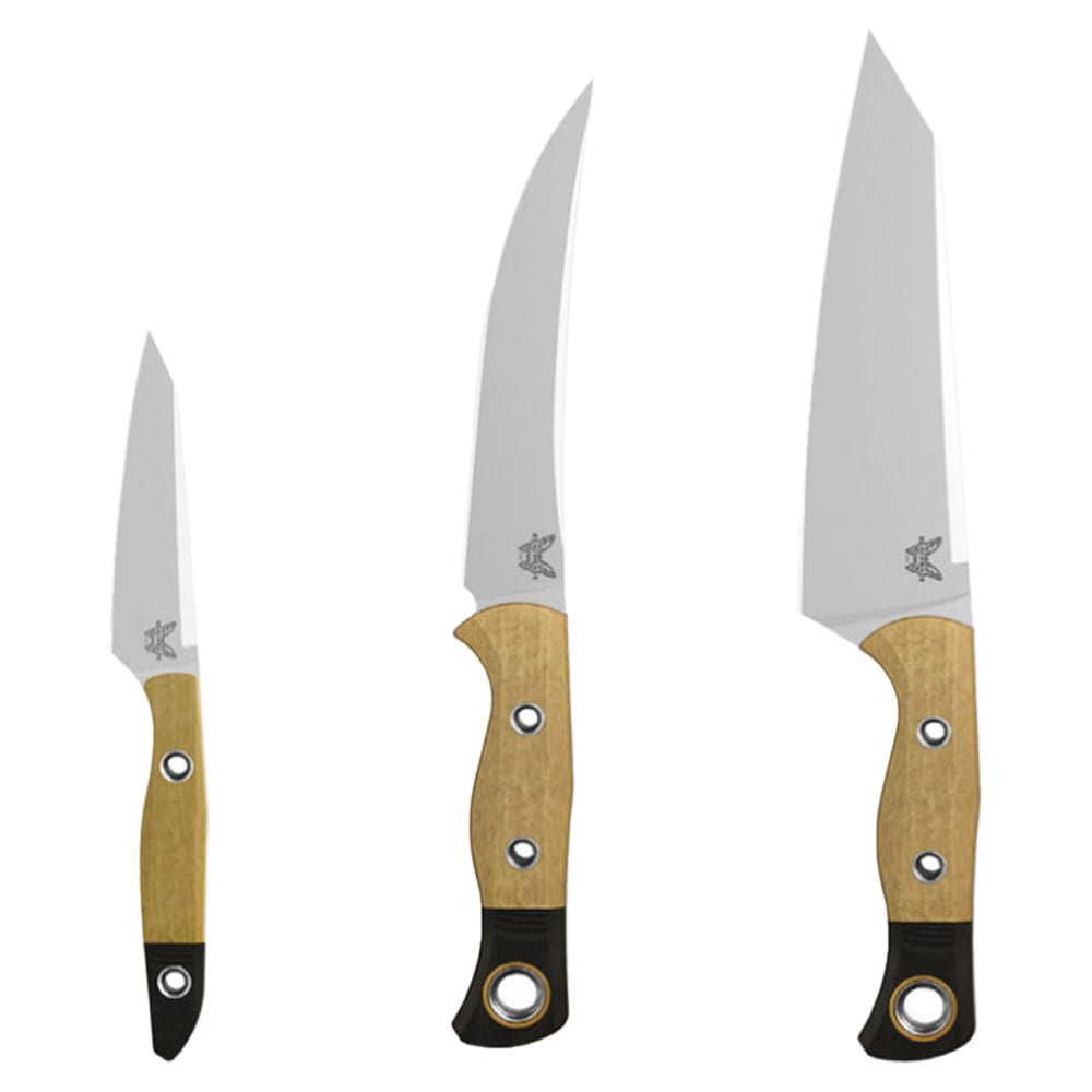 Benchmade 3 Piece Set True Paring Knife Meatcrafter Wildcoast Maple Valley Richlite Black G10 Cutlery Knife Set 4005-02