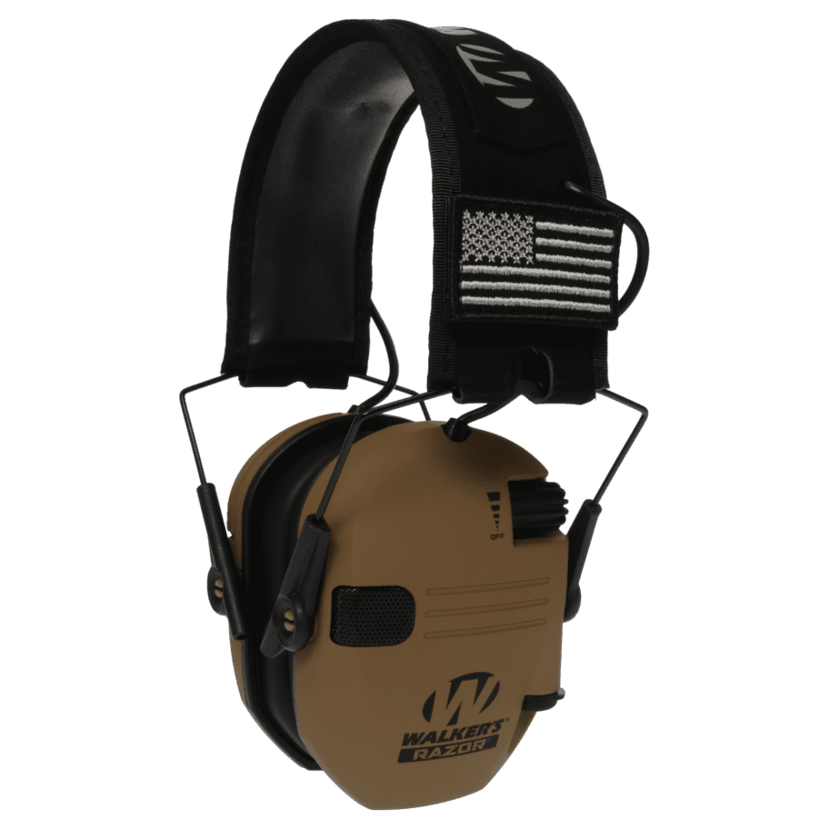Walker's Razor Patriot Series Battle Brown Electronic Ear Ear Muffs GWP-RSEMPAT-BB