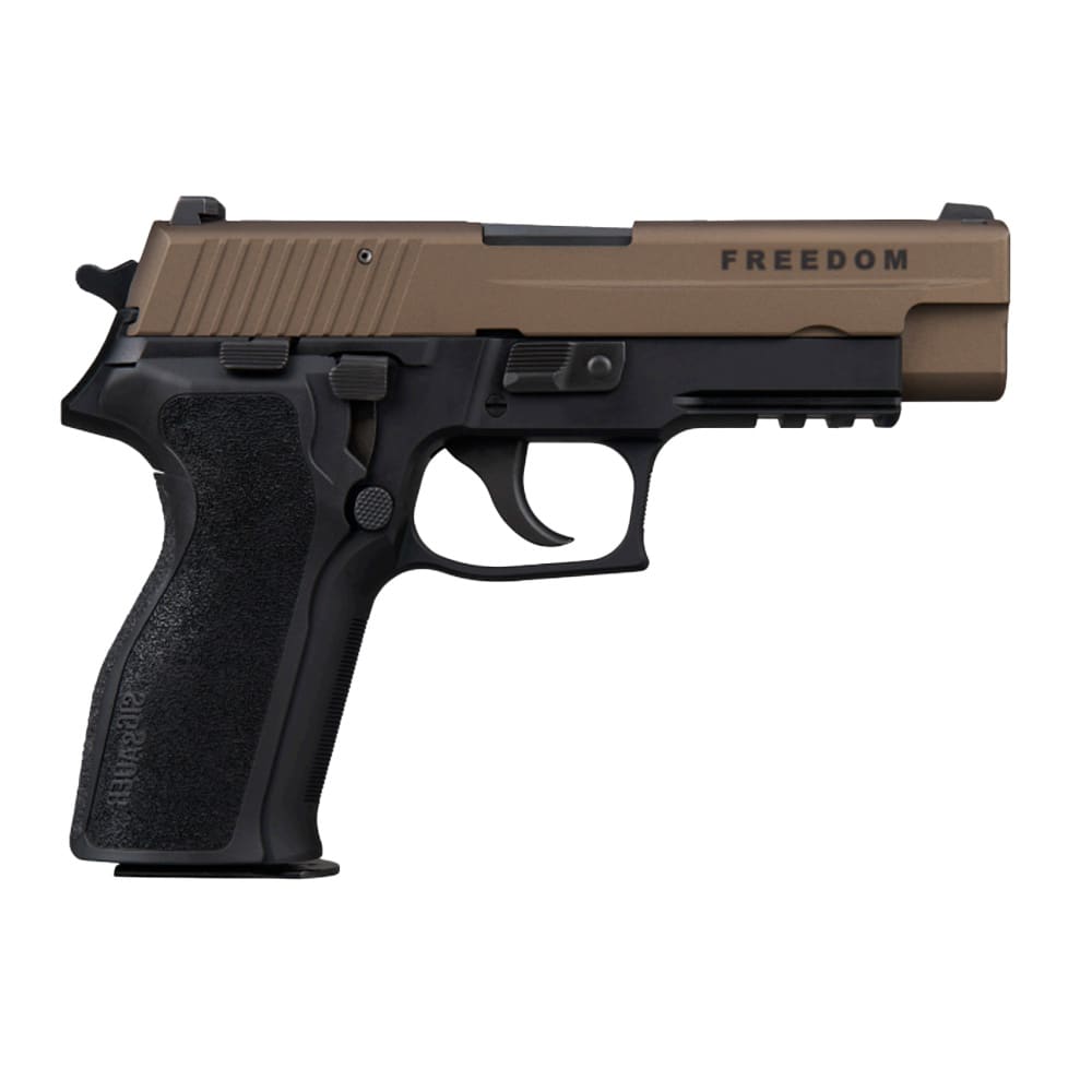 Sig Sauer P226 Freedom Series 9mm 4.4" Bbl DA/SA Siglite E2 Grip 2-Tone Bronze with Freedom Engraving Pistol w/(3) 15rd Steel Mags E26R-9-BSS-FBZ