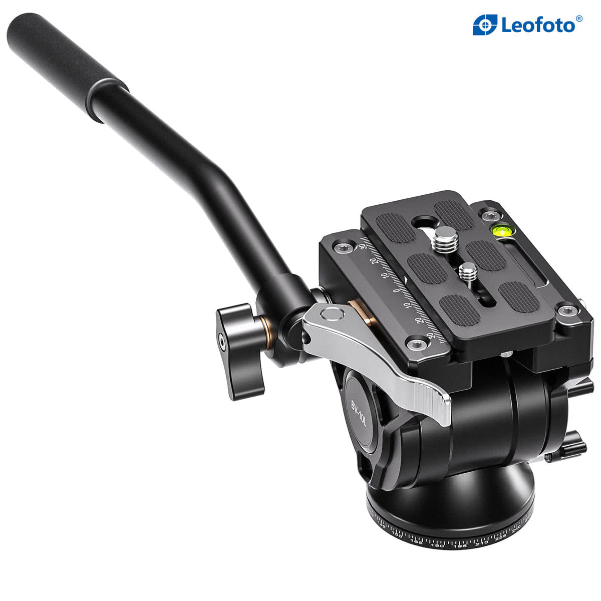Leofoto Compact Fluid Tripod Head 60mm Flat Base 1/4"and 3/8" Screw Hole Lever-Release ARCA Plate 360-Pan 11lbs Capacity BV-10L