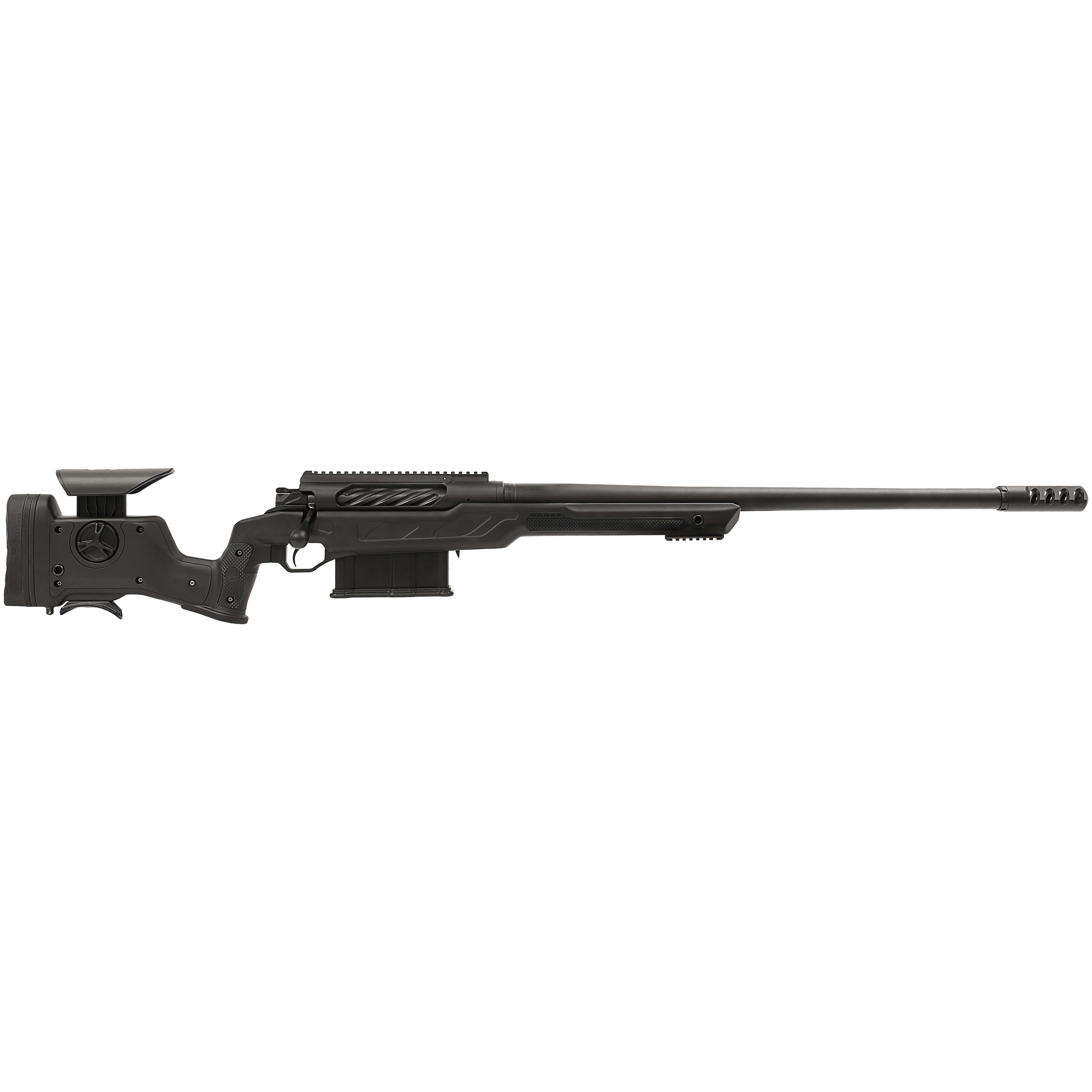 Cadex CDX-BMG QUAKE .50 BMG 29" 1:15 Bbl 20 MOA Top Rail DS Black Precision Rifle w/MX4 Brake &amp; Bolt Knobs CDXBMG-QUA-50-29-HI20-I1J5N-BLK
