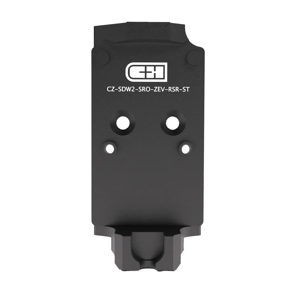 C&amp;H Precision CZ Shadow 2 OR Plate For Trijicon SRO &amp; C&amp;H(Comp/EDCXl) w/ Zev Posts And Built-In Rear Sight CZ-SDW2-SRO-ZEV-RSR-ST