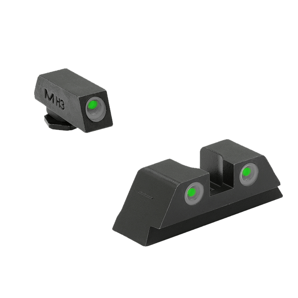 Meprolight Tru-Dot Walther PPS/PPX/Creed Fixed Green Rear/Front Tritium Illum Pistol Sight Set 0188023101