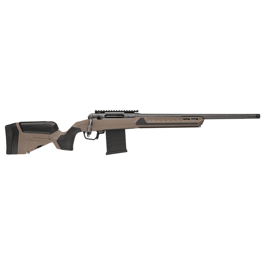 Savage Arms Model 110 Core Tactical 6.5 Crdmr 24"Bbl 1:8 THR Carbon Steel Med.Contour Strt.Fluting MLOK ARCA 1-Piece Top Rail Bolt Action Rifle 32672