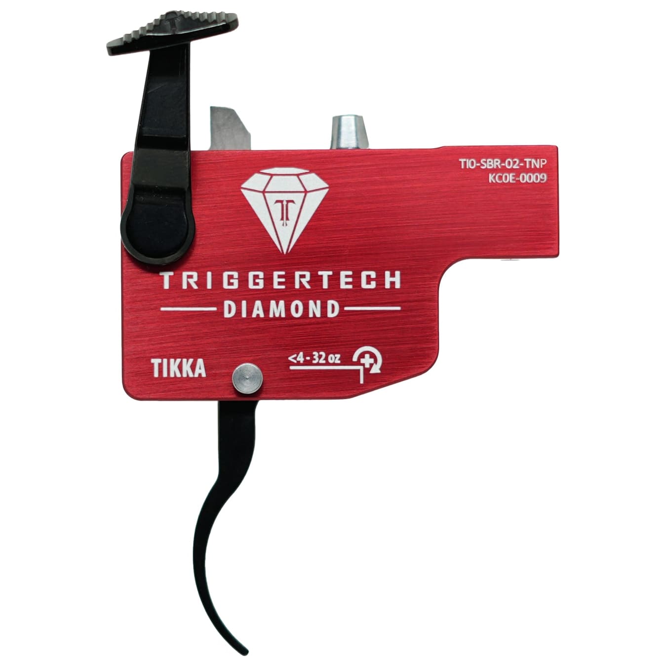 TriggerTech Diamond Trigger for Tikka T3, T3x, &amp; T1x 4oz-32oz Adj Pull Weight, Pro-Curve Lever, RH Red ZCT, CLKR, TKR Technology TI0-SRB-02-TNP