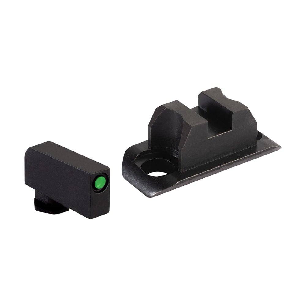 Ameriglo Green Tritium-Black Outline .240" Front Sight, Flat Black Rear Sight For Glock 43X / 48, COA, Slimline Width AC-880