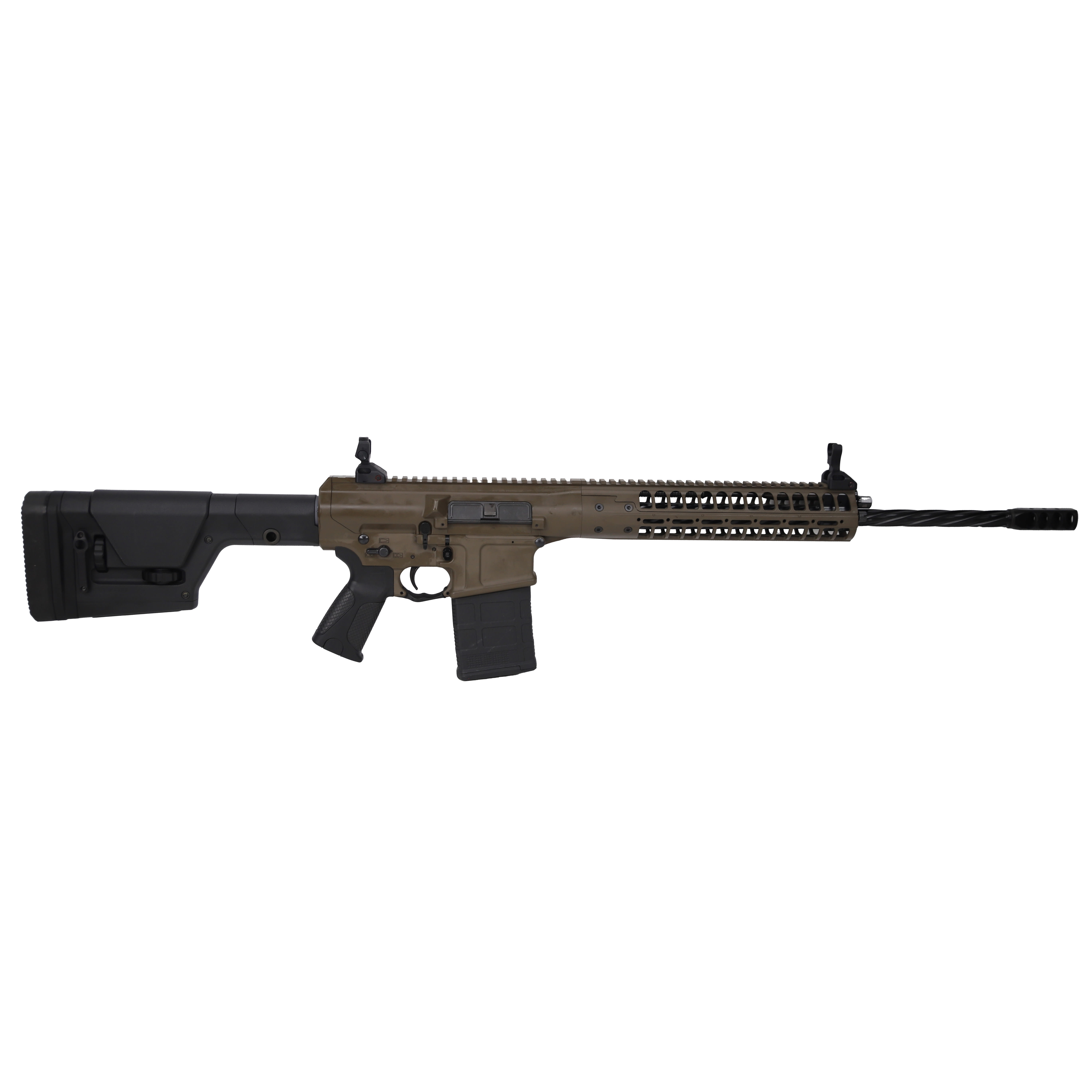 LWRC REPR MKII 6.5 Creedmoor 20" 1:8" 5/8x24 Spiral Fluted Bbl Patriot Brown Side Charge Rifle REPRMKIIR6.5PBCF20SC