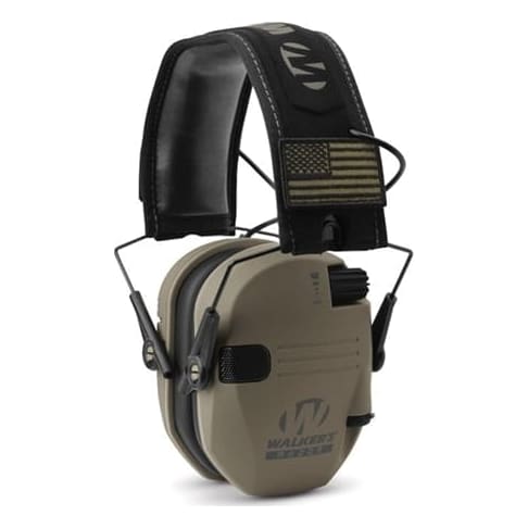 Walker's Razor Patriot Series FDE Patriot American Flag Electronic Ear Ear Muffs GWP-RSEMPAT-FDE