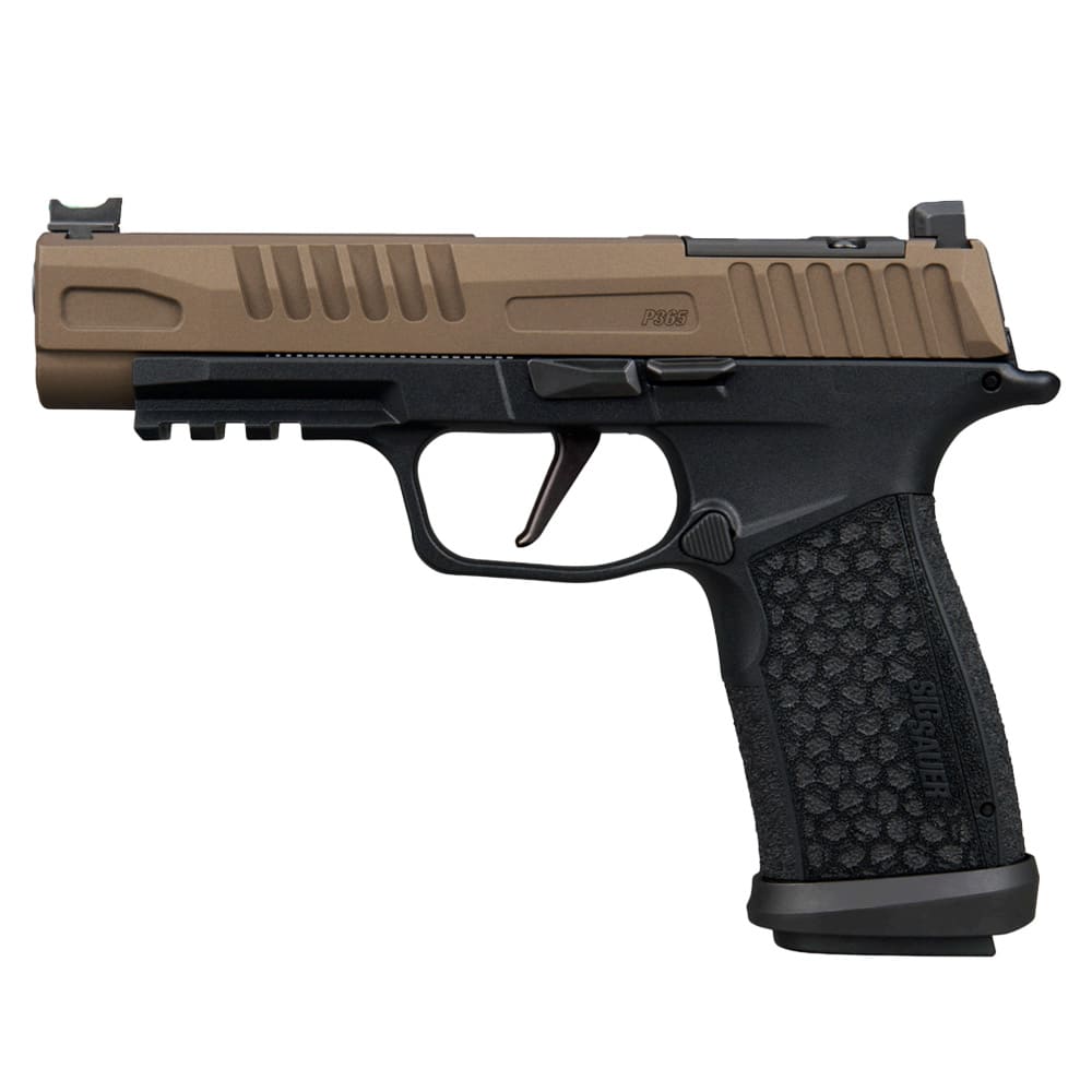 Sig Sauer P365 FUSE LE Freedom 9mm 4.3" Bbl X-Series Striker Fiber Front Poly Rear OR LXG Grips Brz/Blk Pistol w/(2)21rd &amp; (1)17rd Mags 365XF-9-FBZXR3