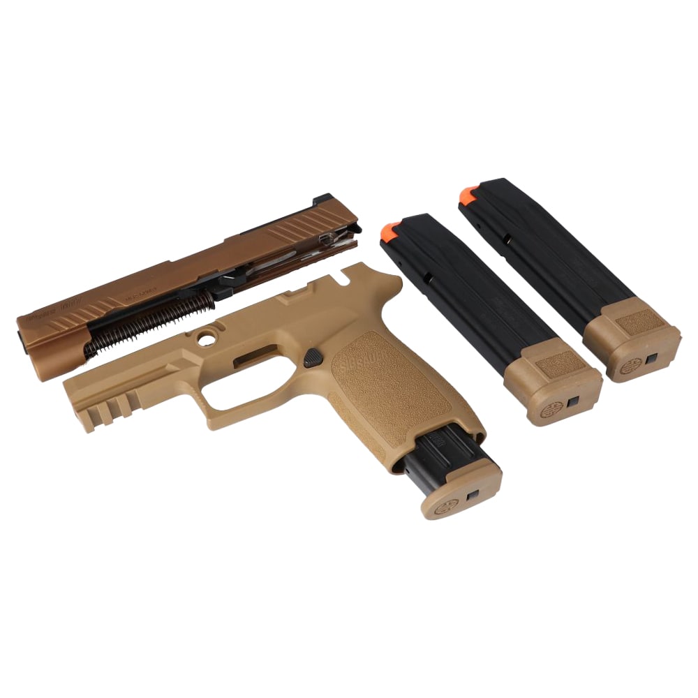 Sig Sauer P320 Cal-X 320-M17 9mm Full Coyote (1)17rd &amp; (2)21rd Mags X-Change Kit CALX-M17-CSS-MS