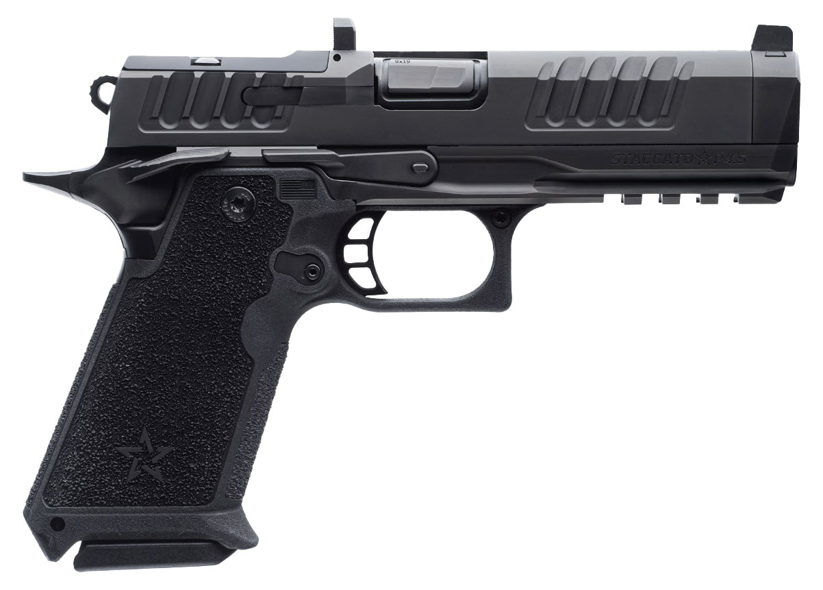 Staccato Base HD P4.5 9mm DLC Barrel Ameriglo Front Sight DLC/SS Finish 2x Mags 20-1300-000106
