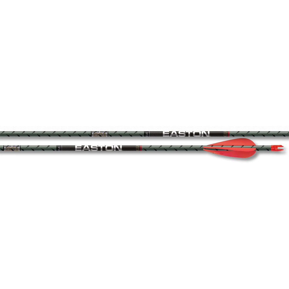 Easton 5mm FMJ Match Grade 400 Arrow w/3'' Hybrid 26 HIT & Collar 6pk 101396