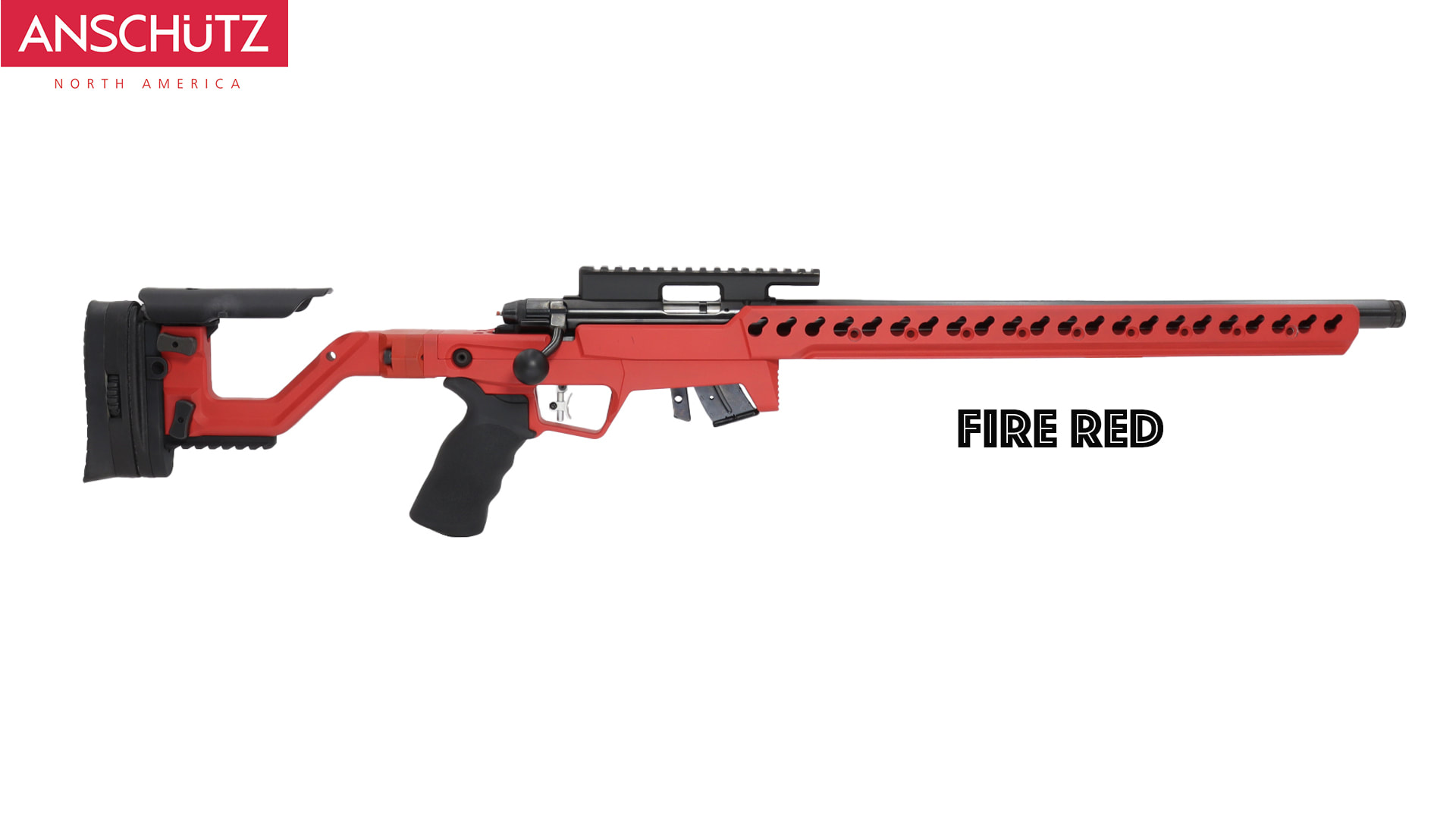 Anschutz 54.18 HB .22 LR 25.9&quot; Bbl Fire Red Rifle w/5018 Match Trigger AI AT-X Chassis A016127AIFR