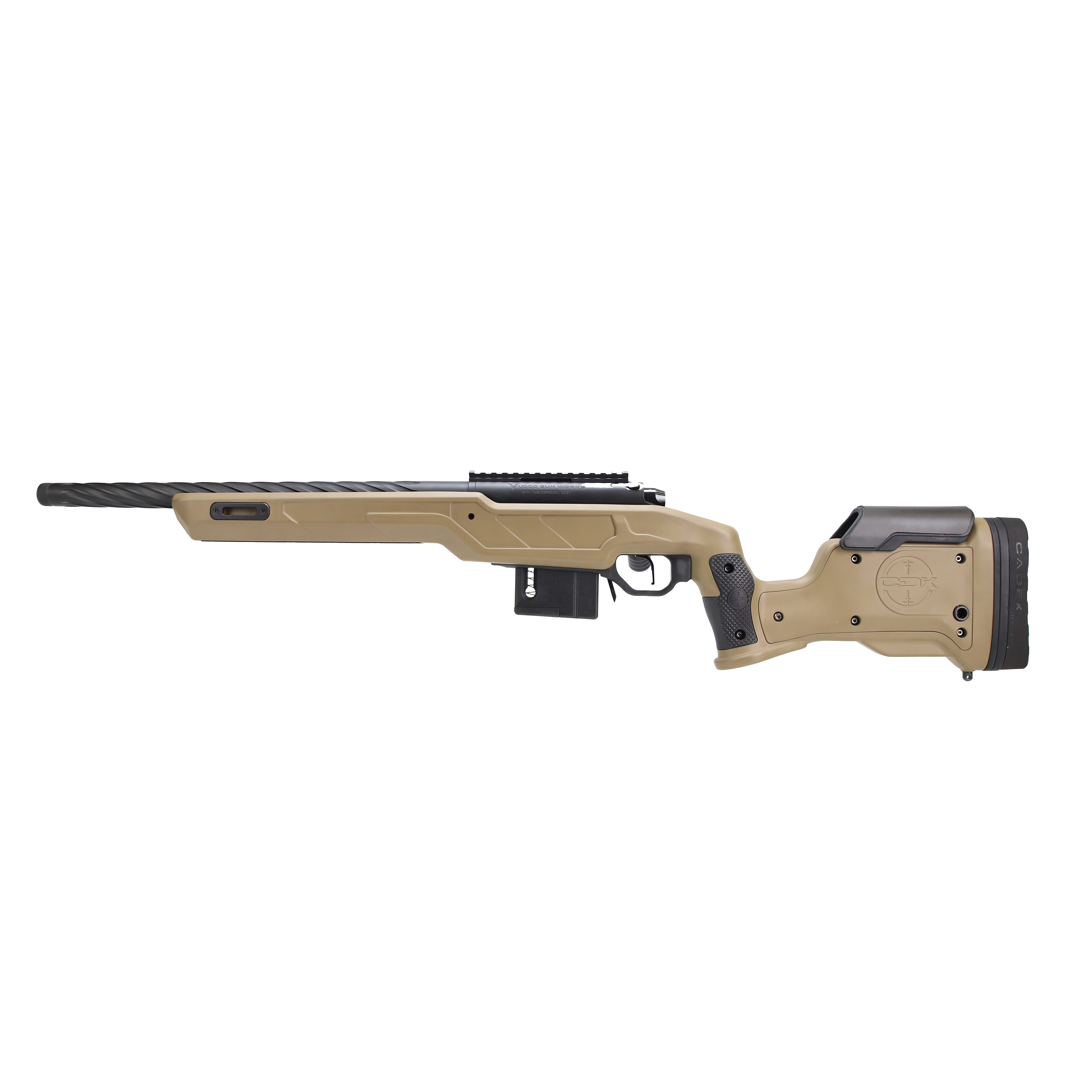 Vudoo Gun Works Gen2 RH 22LR 18&quot; Ace MTU Spiral Flute 1/2-28 20MOA TT Primary Cadex Nuke Evo APCAD-22LR-G2-TRK22SFT-NET