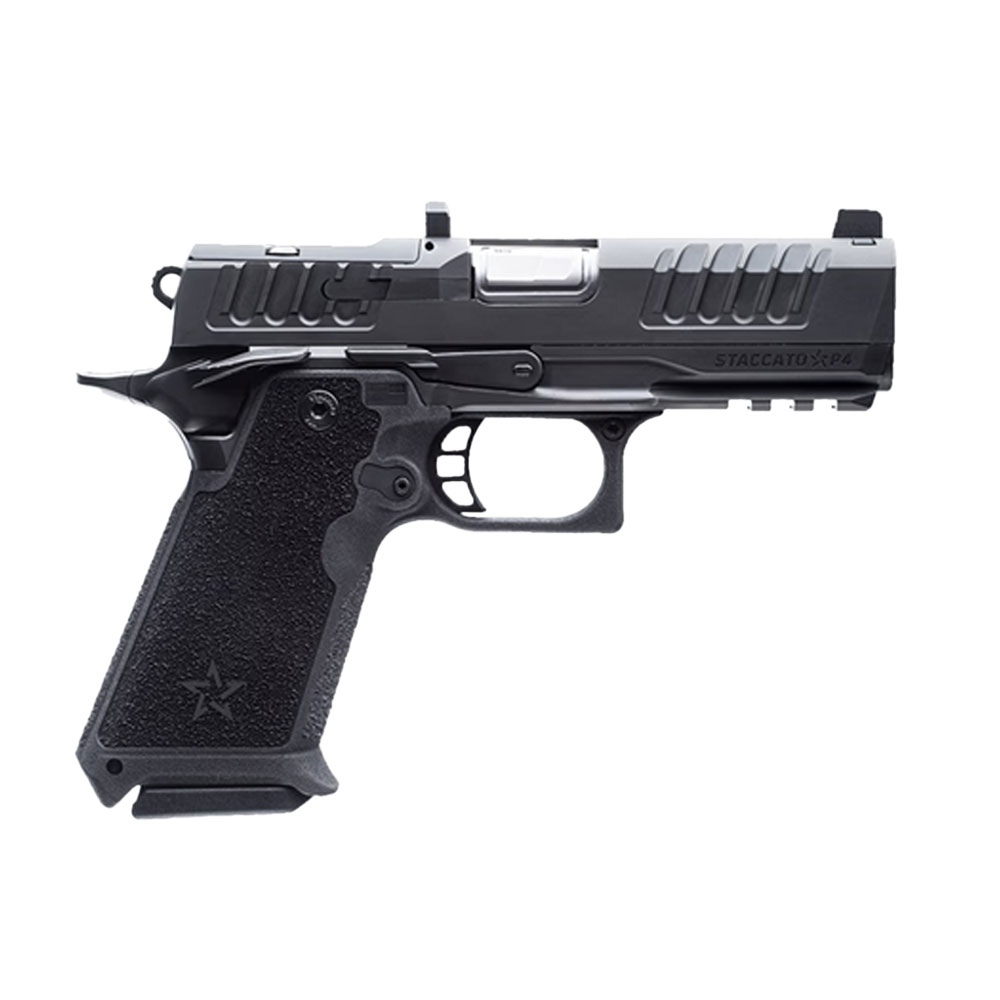Staccato HD P4 Duty 9mm DLC/SS Base HD Stainless Barrel Black Front Sight 2X Mags 20-1200-000006