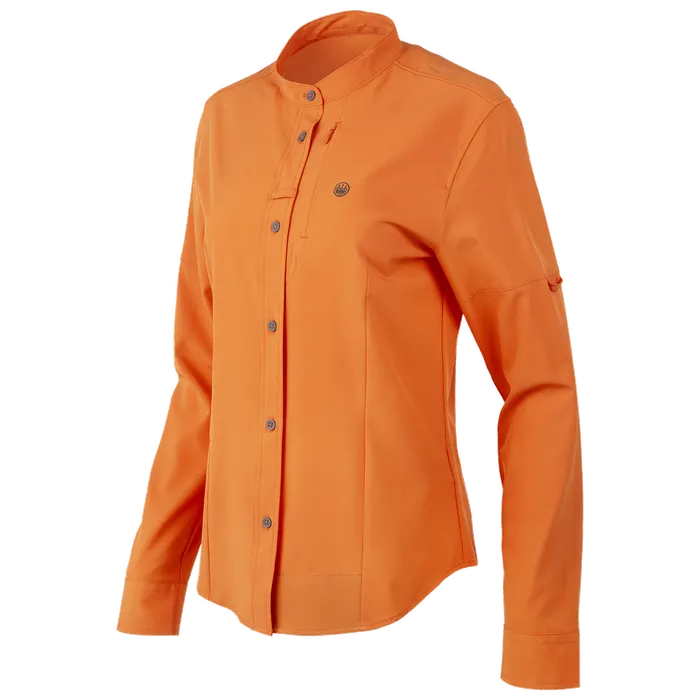 Beretta Women's EVAD Flex Long Sleeve Button-Down Shirt Orange Medium LD571T23340024M