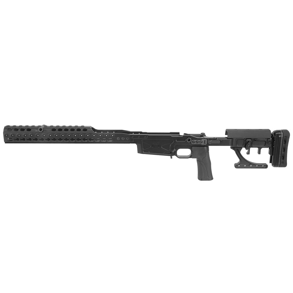 Spuhr SICS Tikka T3/T3x SA Blk Chassis w/16" ARCA Forend & QD Sling Swivels CH000003