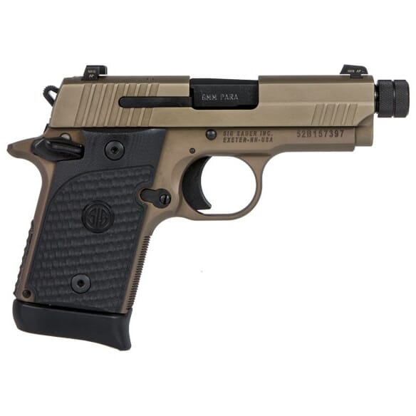 Sig Sauer P938, 9mm 3.5" Emporer Scorpion FDE SIGLITE Black G10 Grip 938-9-ESCPN-TB-AMBI