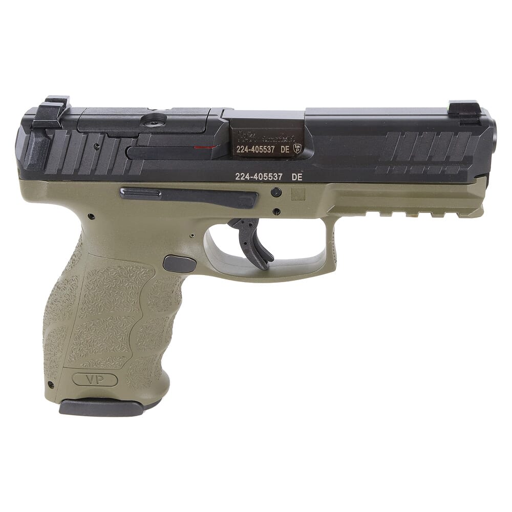 HK VP9-B 9mm 4.09" Bbl Push-Button Mag Release Optics Ready Green Pistol w/(3) 17rd Mags & Night Sights 81000759