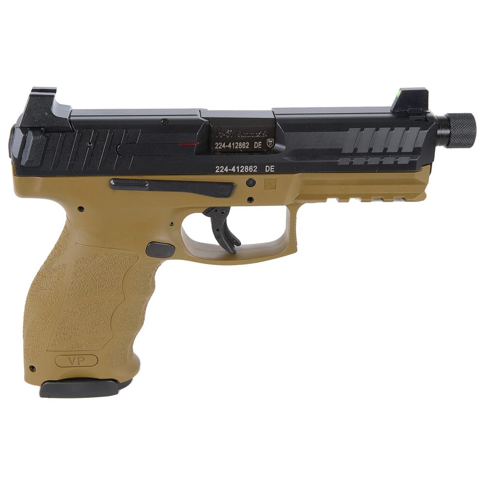 HK VP9-B Tactical 9mm 4.7" Bbl Push-Button Mag Release FDE Pistol w/(3) 17rd Mags & Night Sights 81000776