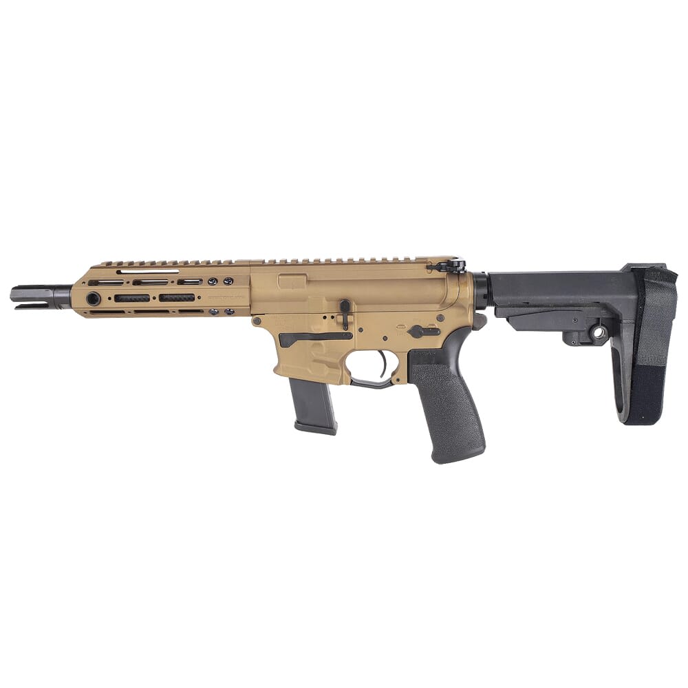 Christensen Arms CA9MM 9mm 7.5" 1:10" Carbon Fiber Bbl M-LOK CO Compliant Burnt Bronze AR Pistol 801-11018-01