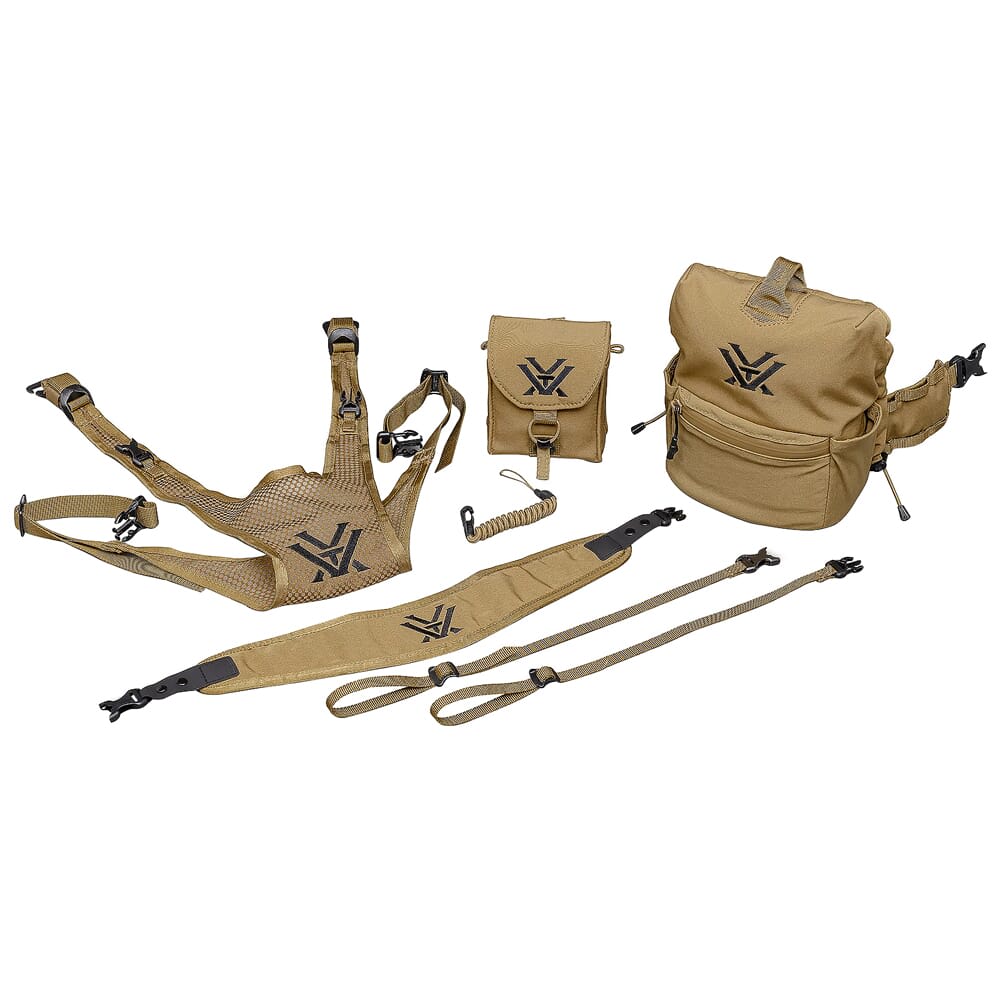 Vortex GlassPak Pro Large Binocular Harness for Most 50mm-56mm Binoculars w/Case, Comfort Neck Strap, Tethered Lens Cloth, & LRF Pouch P600-L