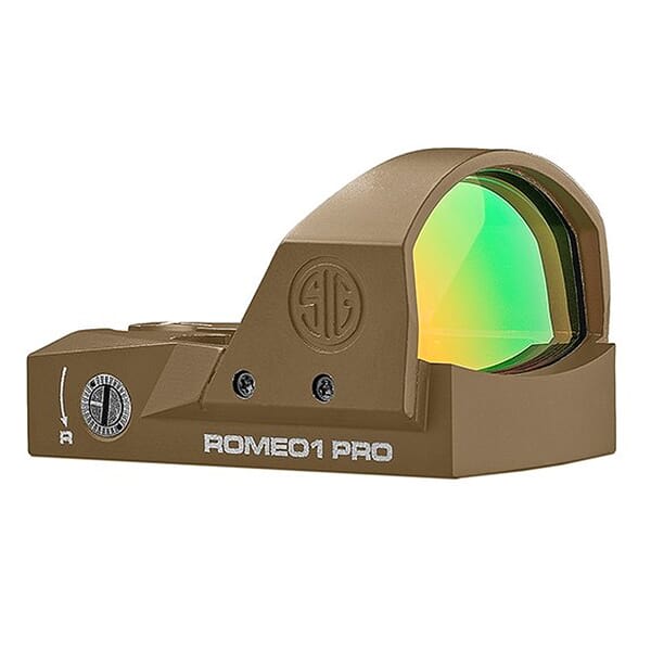 Sig Sauer ROMEO1PRO, 6 MOA, 1.0 MOA Adjust, Steel Shroud, FDE SOR1P103