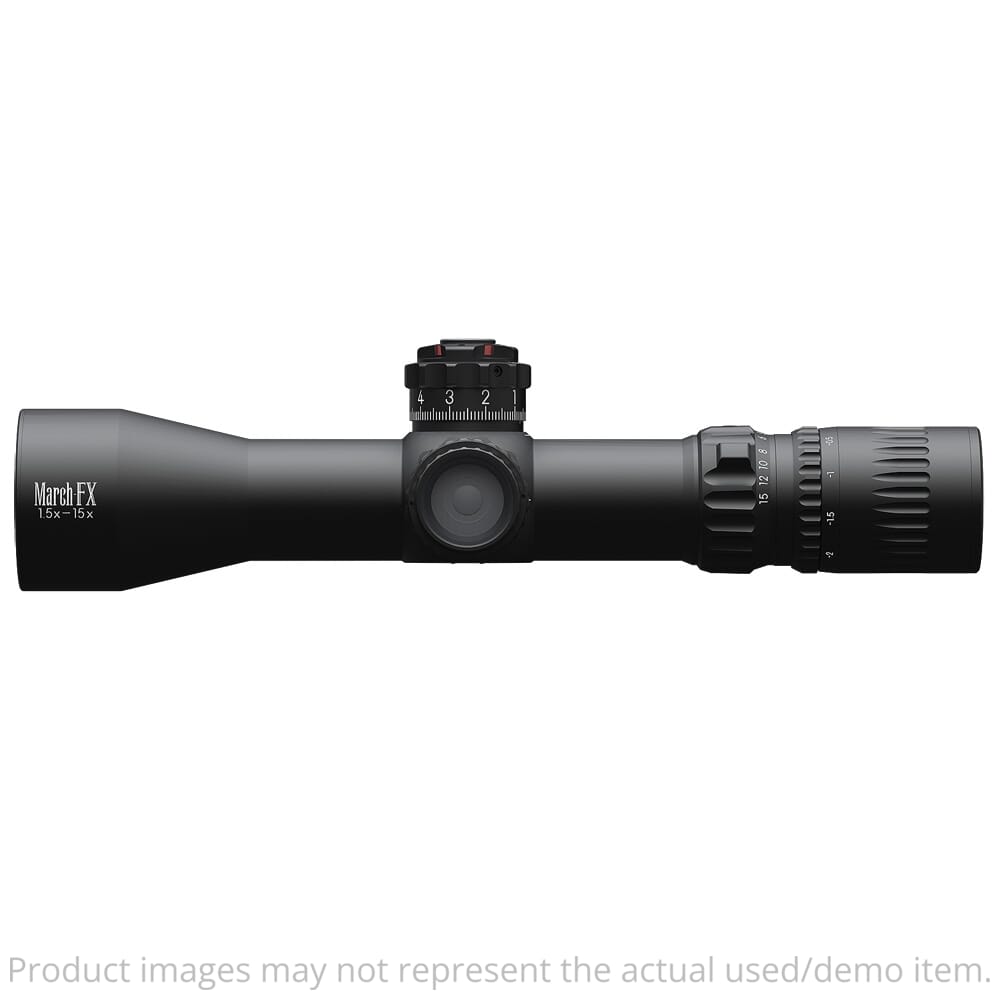 March USED FX Tactical 1.5-15x42mm FFP DR-TR2B Ret.0.1MIL 6Lvl Illum Riflescope w/Shuriken Dial Lock D15V42FDIMLX-DR-TR2B - Excellent Condition UA5743