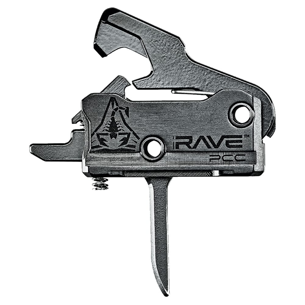 RISE Armament Rave PCC Single-Stage Flat 3.5lbs Pistol Caliber Carbine Trigger w/Anti-Walk Pins T017F-PCC-BLK