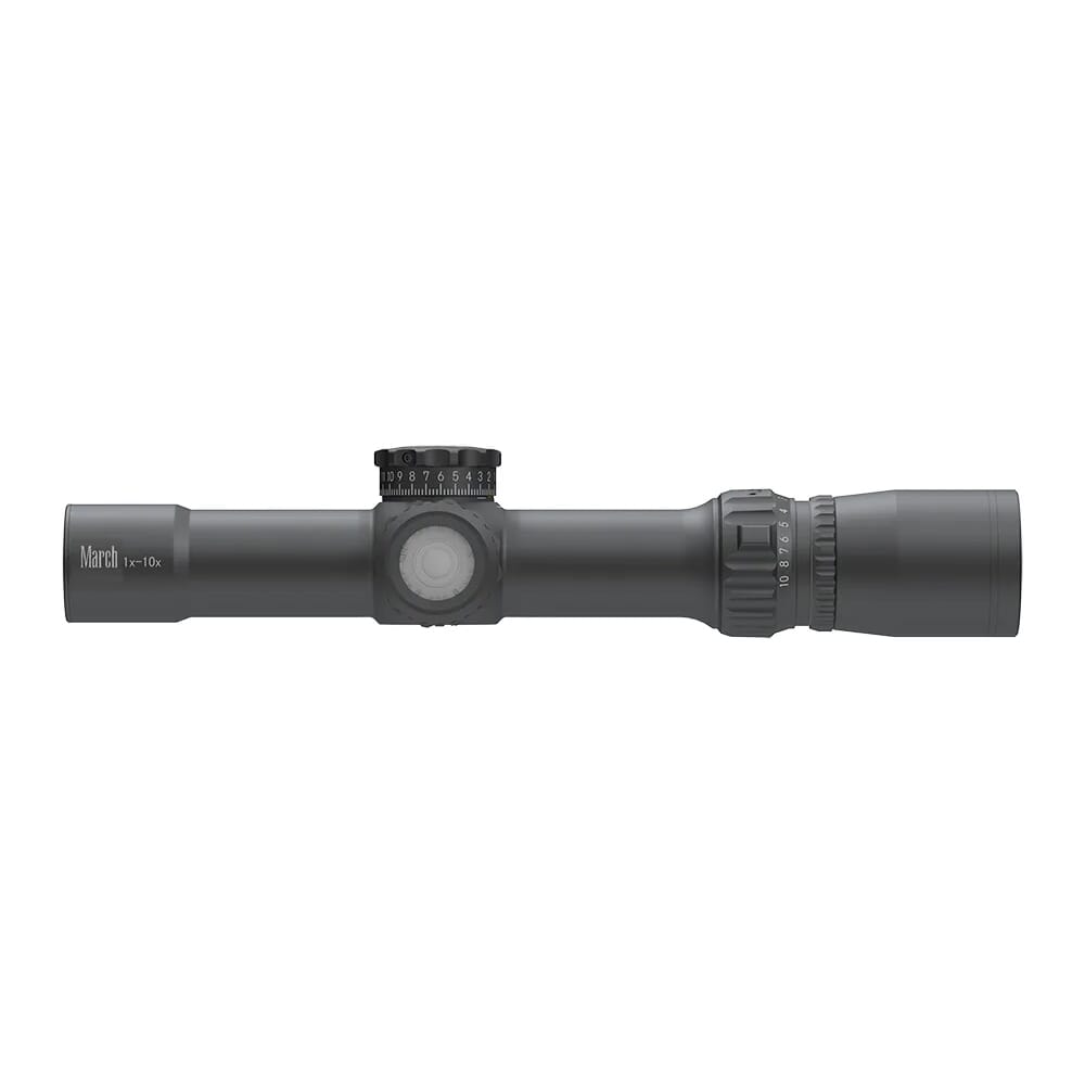 March Compact Tactical 1-10x24mm MTR-3 Reticle 1/4MOA Illuminated Riflescope D10V24TI-MTR-3-800011