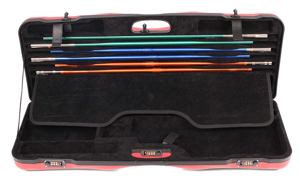 Negrini One Gun Two Barrels Med to High Rib Red Black Leather Trim and Handle Black Interior 1652LX-TUBE/5013