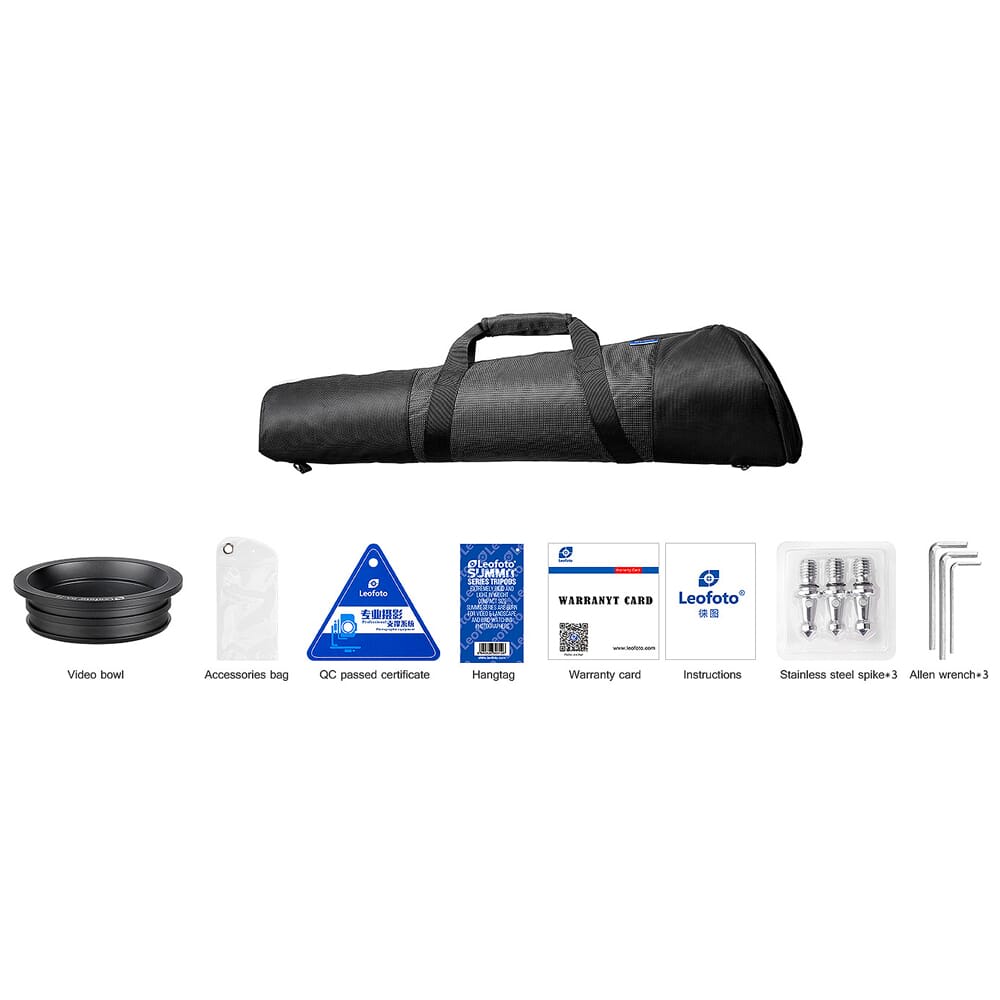 Leofoto LM Series LM-404CL Long Tripod w/100mm Bowl & Bag LM-404CL