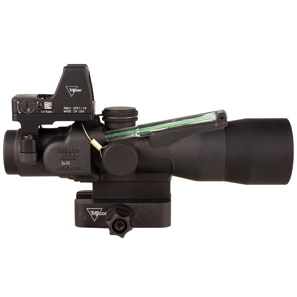 Trijicon ACOG 3x30 Dual Illum Green Horseshoe/Dot 5.56x45mm/62gr. Ballistic Compact Riflescope w/Q-LOC Mount & 3.25 MOA RMR Type 2 TA33-C-400394