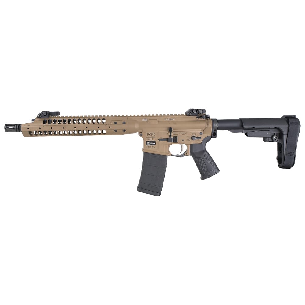 LWRC IC-A5 5.56mm NATO 12.7" 1:7" 1/2x28 Bbl FDE Pistol w/SBA3 Brace ICA5P5CK12SBA3