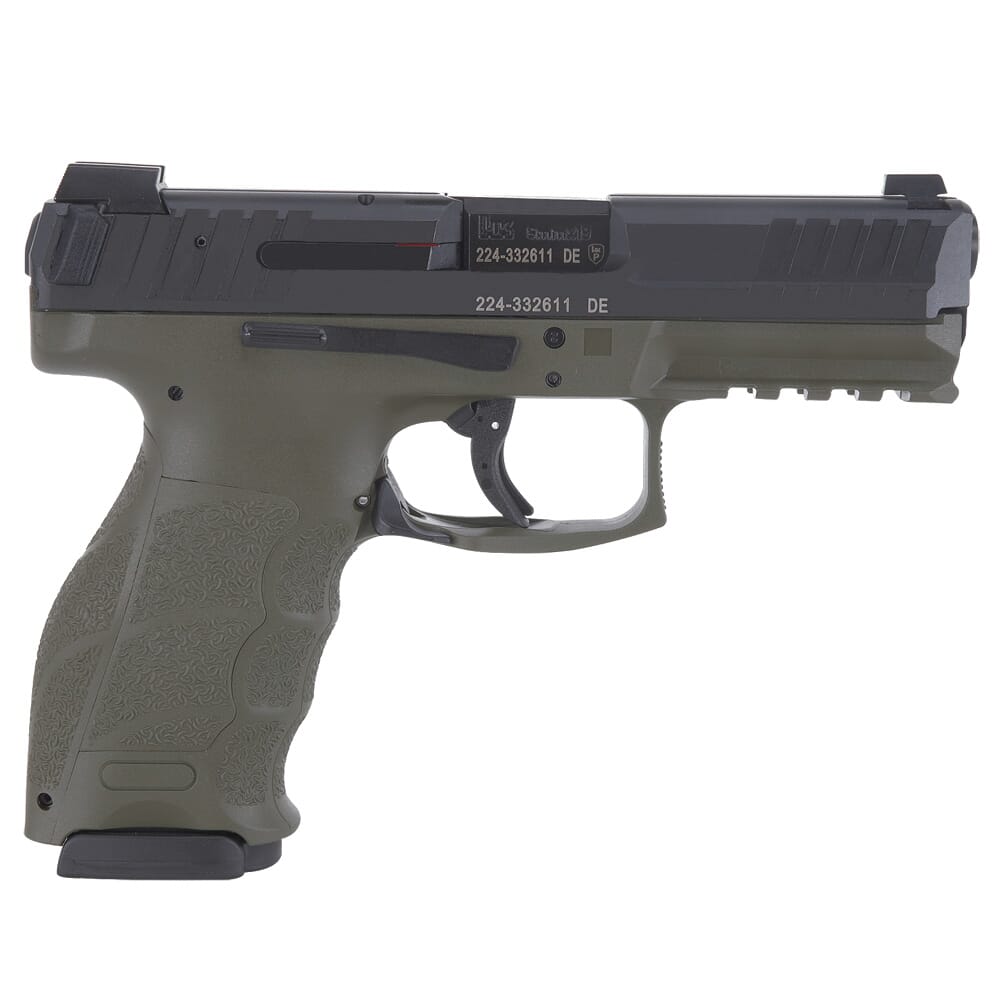 HK VP9 9mm Green Pistol w/(3) 10rd Mags, Night Sights, (2) Add'tl Backstraps, and (2) Add'tl Sets of Lateral Grip Plates 81000236