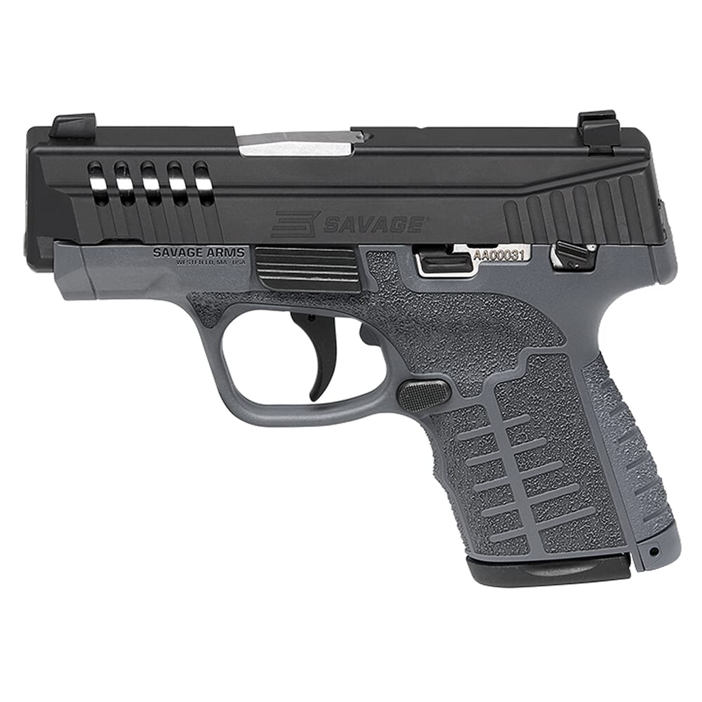 Savage Arms Stance MC9MS 9mm 3.2" 1:10" Bbl Gray Semi-Auto Pistol w/TruGlo Night Sights, (1) 7rd & (1) 8rd Mags 67010